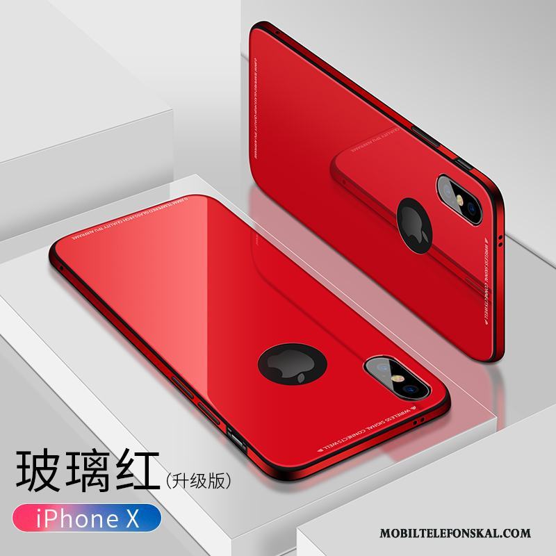 iPhone X Fodral All Inclusive Glas Trend Varumärke Röd Fallskydd Skal Telefon