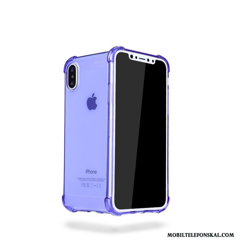 iPhone X Grön Mjuk Fallskydd Slim Fodral Transparent Skal Telefon