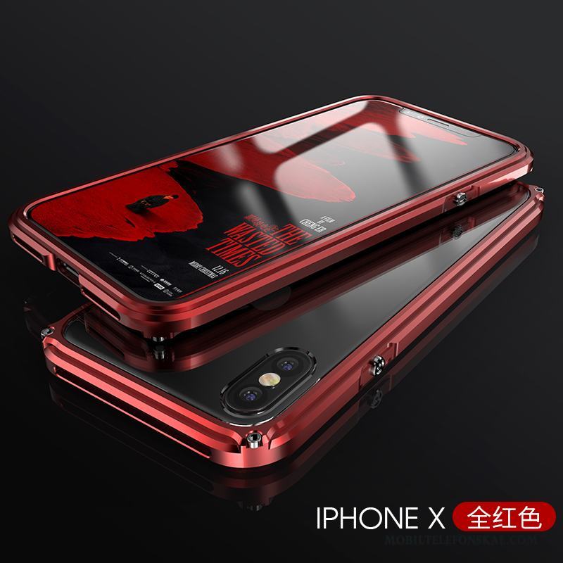 iPhone X Skal Fodral Ny Trend Skydd Purpur Personlighet Metall