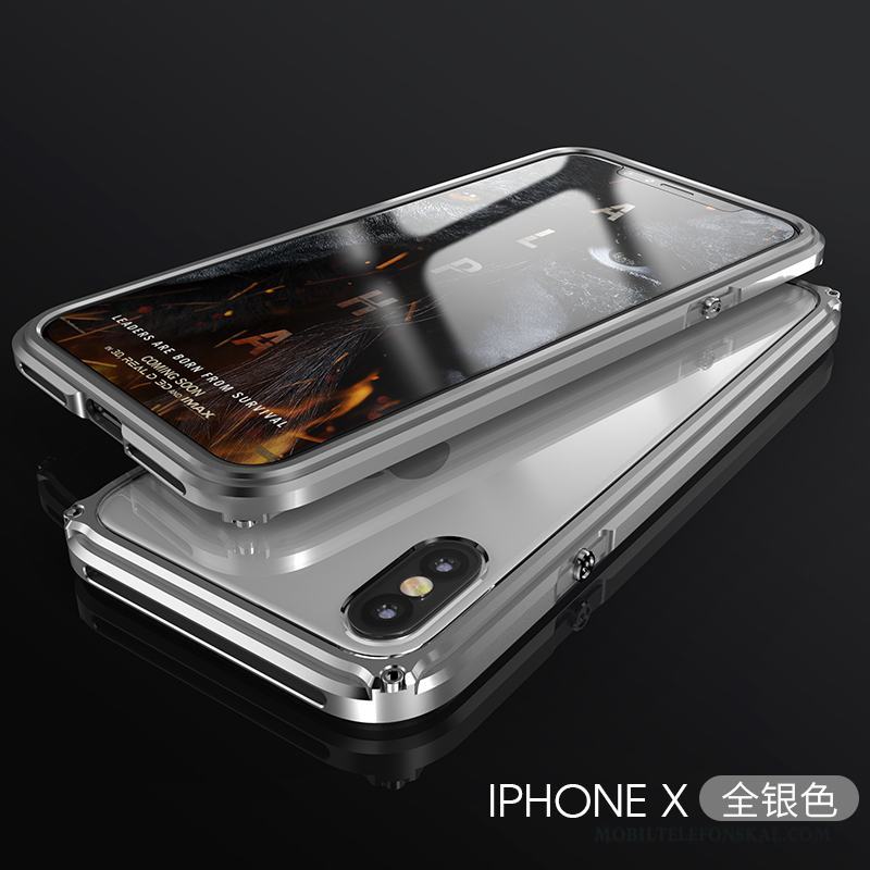 iPhone X Skal Fodral Ny Trend Skydd Purpur Personlighet Metall