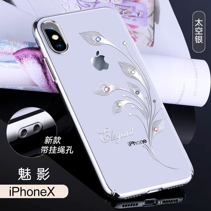 iPhone X Skal Lyxiga Ny Slim Fodral Fallskydd Vit Strass