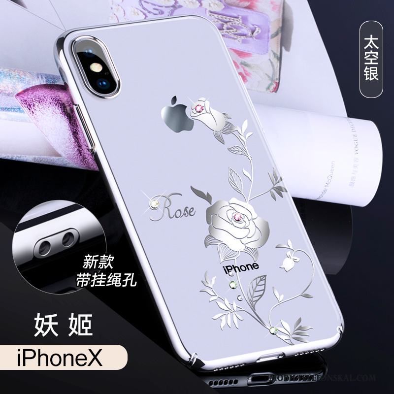 iPhone X Skal Lyxiga Ny Slim Fodral Fallskydd Vit Strass