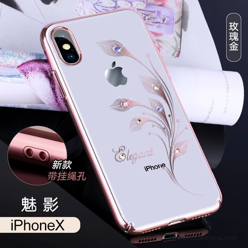 iPhone X Skal Lyxiga Ny Slim Fodral Fallskydd Vit Strass