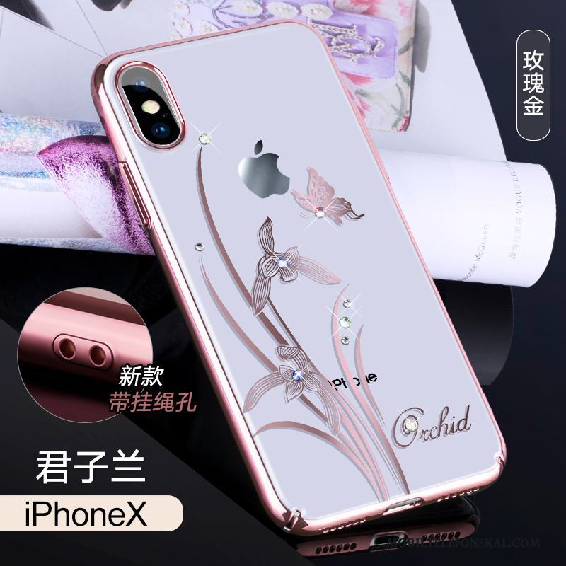 iPhone X Skal Lyxiga Ny Slim Fodral Fallskydd Vit Strass