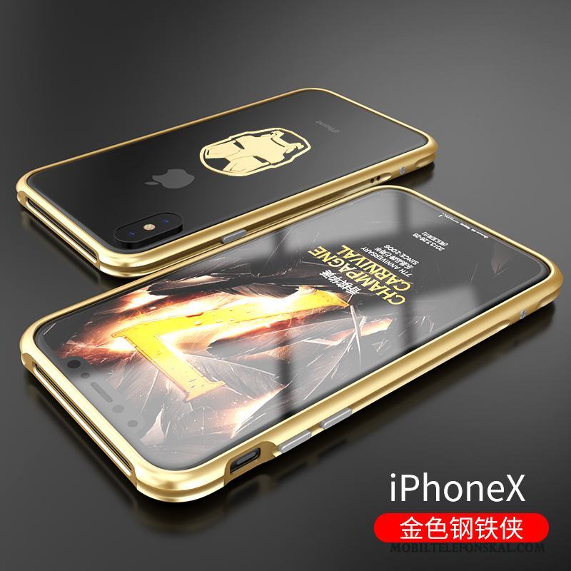 iPhone X Skal Metall Ny Fallskydd Frame Trend Varumärke Purpur Slim