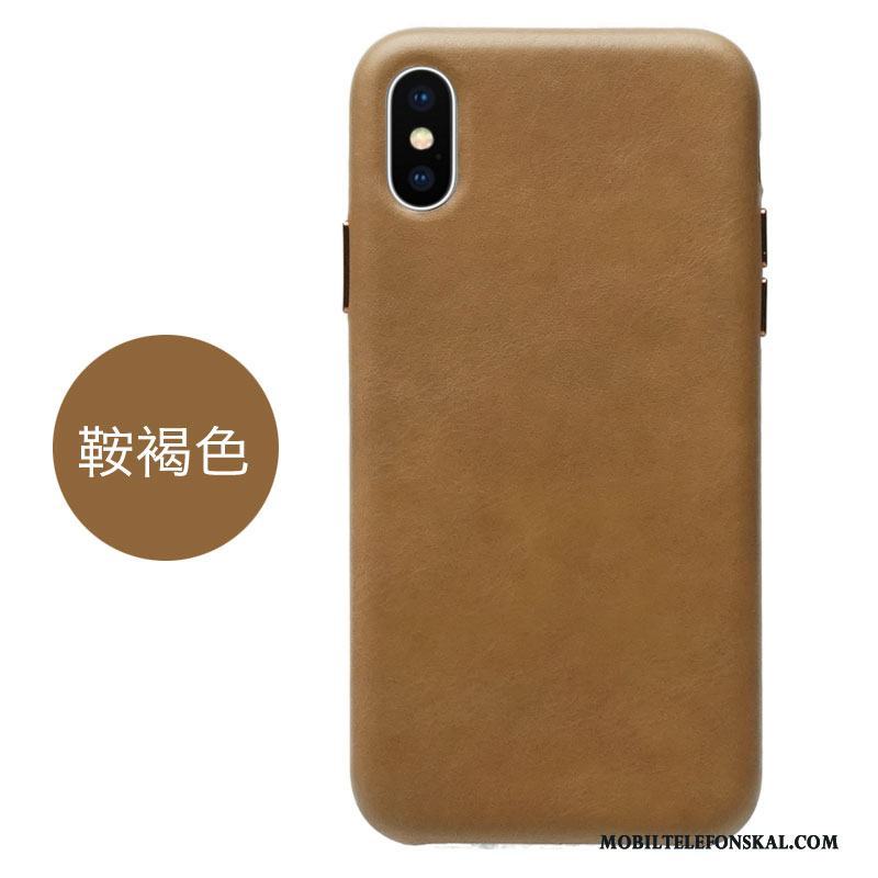 iPhone X Skal Ny Läderfodral Fallskydd Röd All Inclusive Trend Varumärke Svart