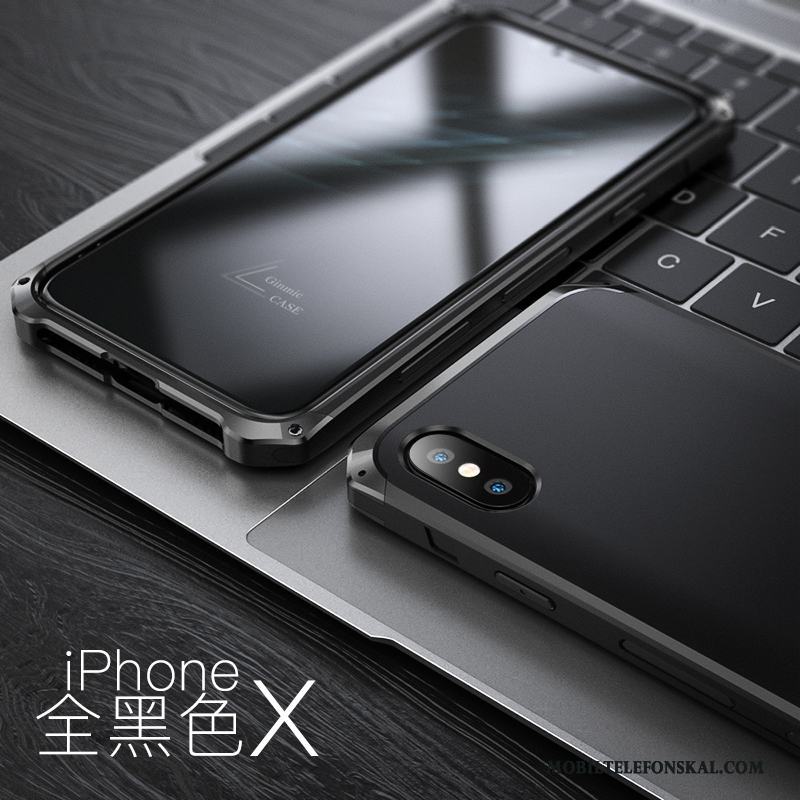 iPhone X Skal Ny Personlighet Skydd Fodral Metall Fallskydd Blå