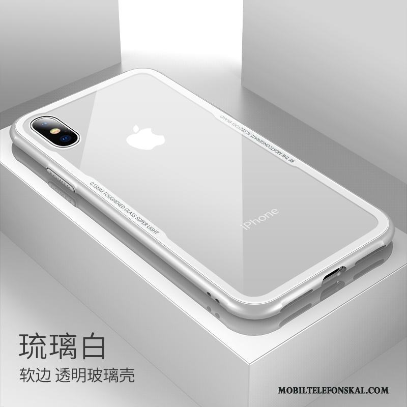 iPhone X Skal Röd Glas Fodral Slim Fallskydd All Inclusive Silikon