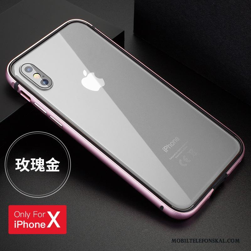iPhone X Skal Silikon Ny Metall Svart Frame Fodral Skydd