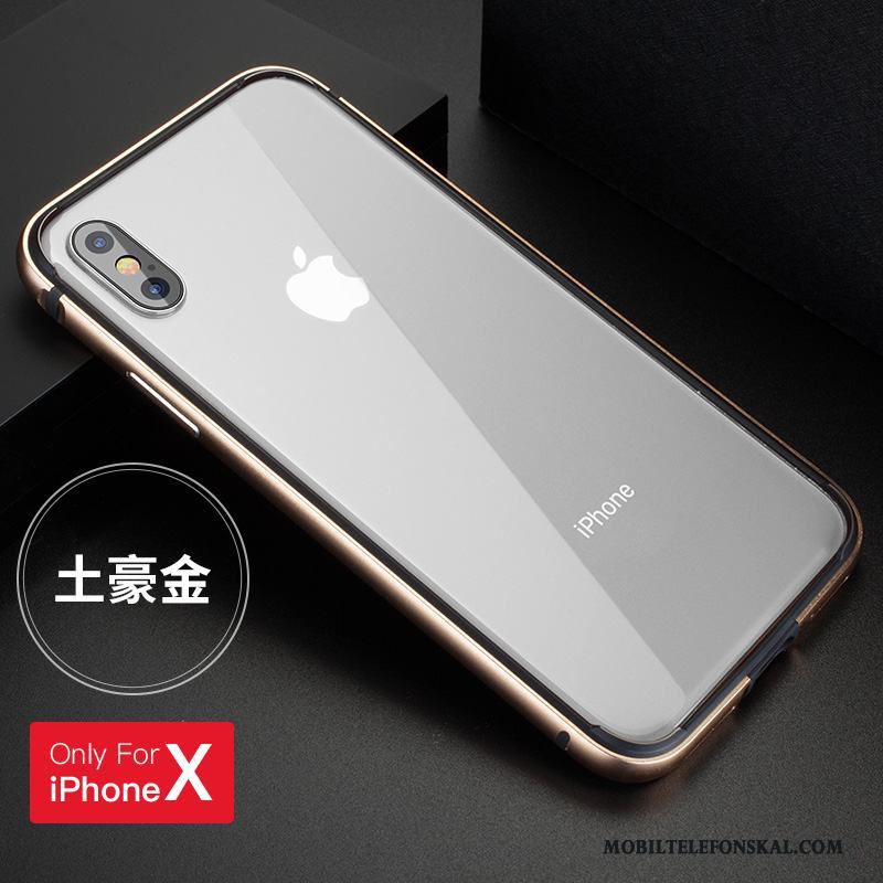 iPhone X Skal Silikon Ny Metall Svart Frame Fodral Skydd