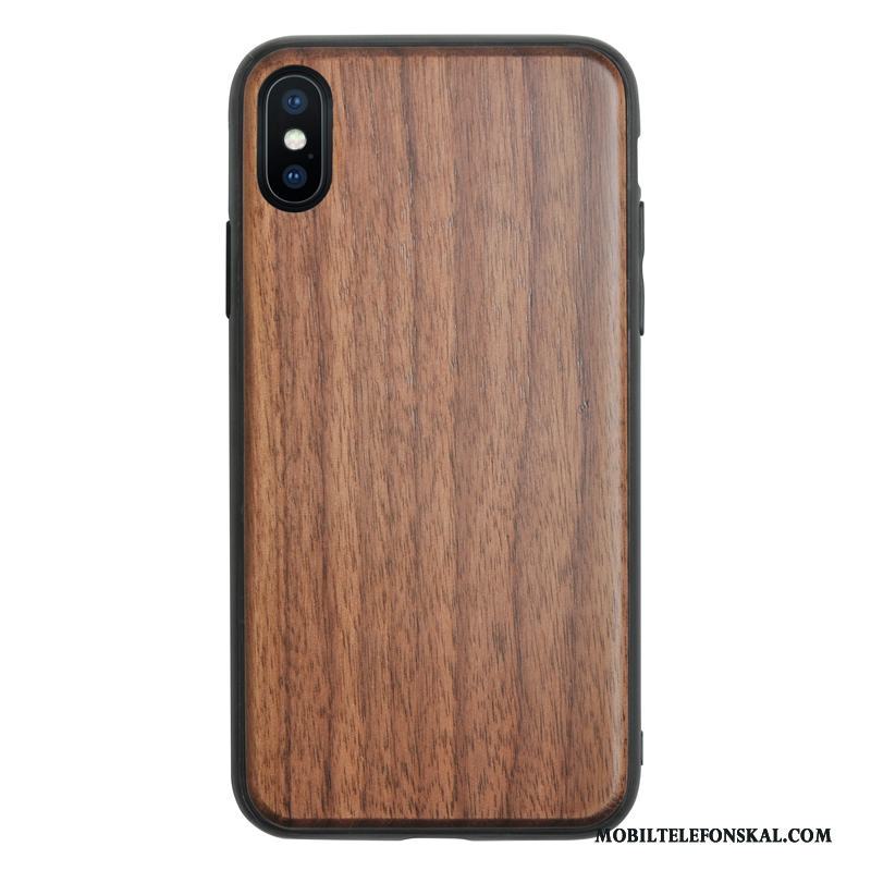 iPhone X Skal Telefon All Inclusive Trä Wood Fallskydd Pu Massivt Trä