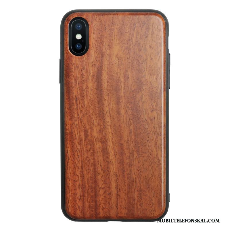 iPhone X Skal Telefon All Inclusive Trä Wood Fallskydd Pu Massivt Trä