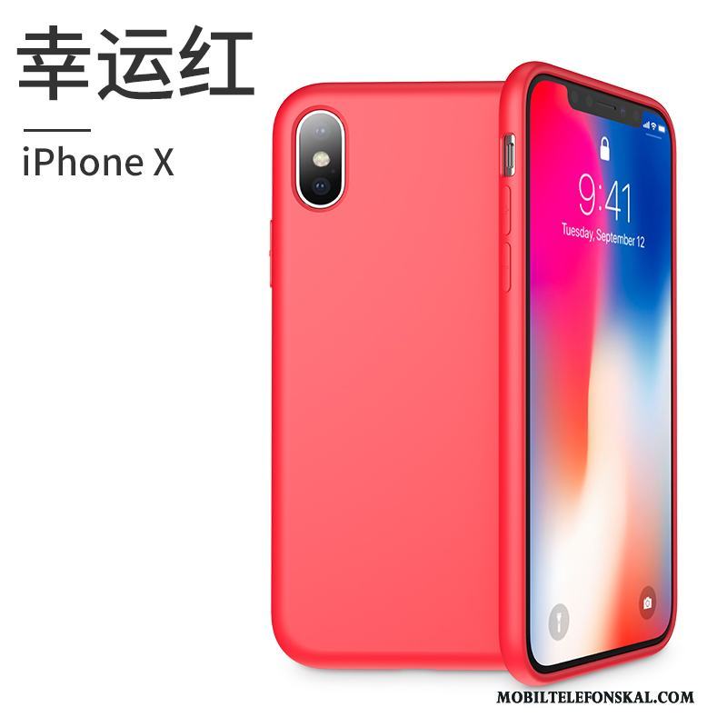 iPhone X Skal Telefon Röd Fodral Trend Varumärke Silikon Ny All Inclusive