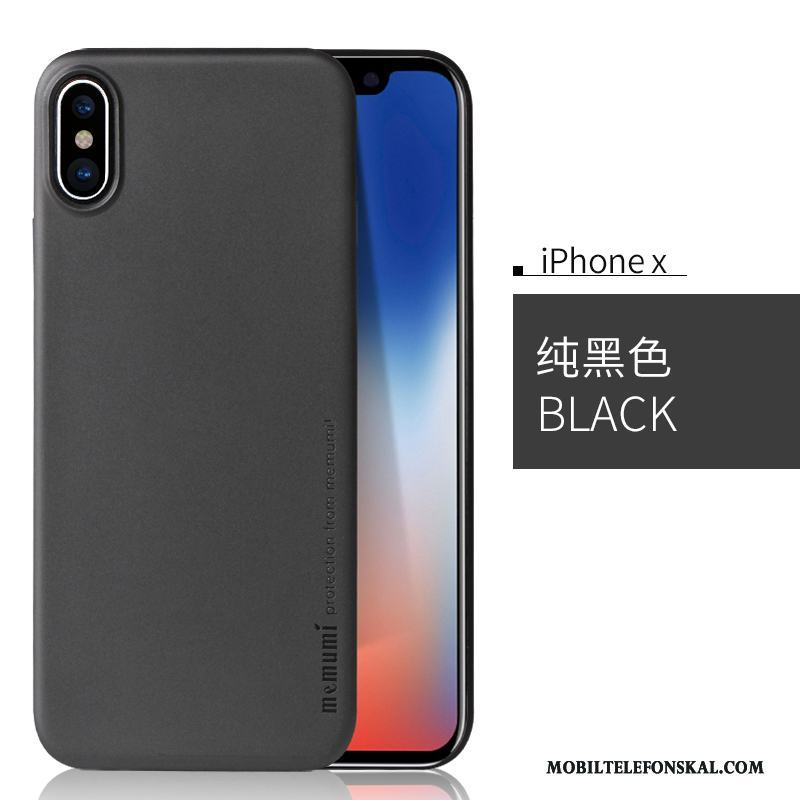 iPhone X Skal Telefon Svart Slim Nubuck All Inclusive Hård Ny