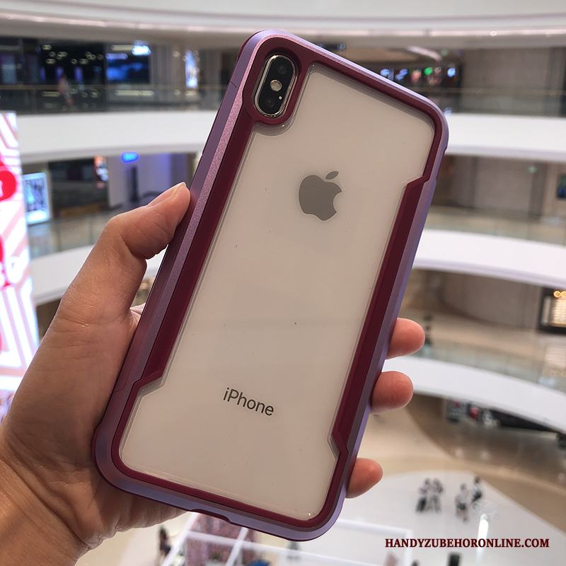 iPhone Xs Fallskydd Fodral All Inclusive Metall Transparent Skal Telefon Rosa Guld