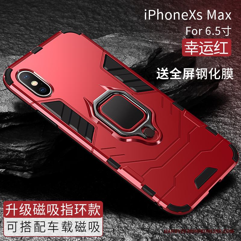 iPhone Xs Max Fodral Support Skal Telefon Högt Utbud Svart All Inclusive Net Red