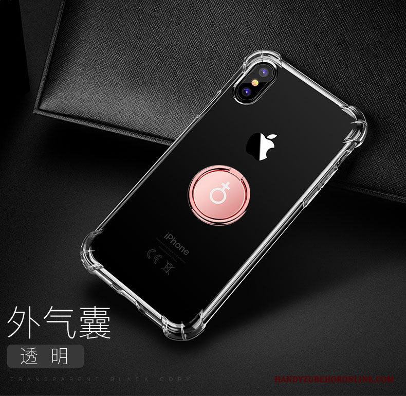iPhone Xs Max Skal Bältesspänne Pratkvarn Magnetic Transparent Fodral Ring Support