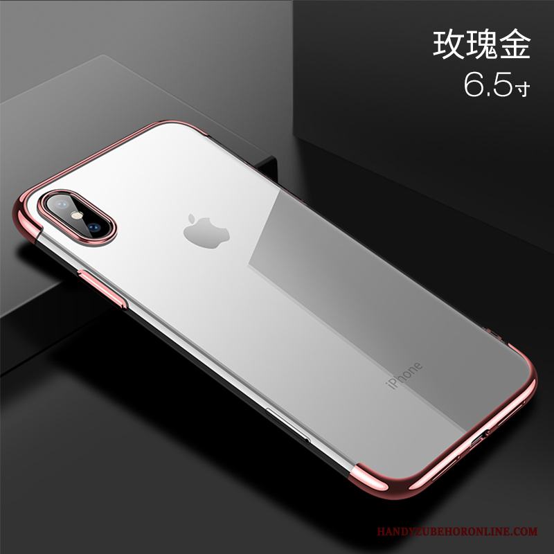 iPhone Xs Max Skal Transparent Fodral Trend Varumärke Slim Mjuk Röd Skydd