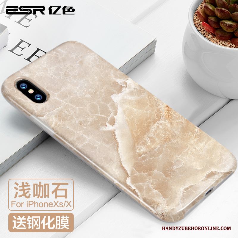 iPhone Xs Silikon Grå Mjuk Guld Skal Telefon Fallskydd Trend