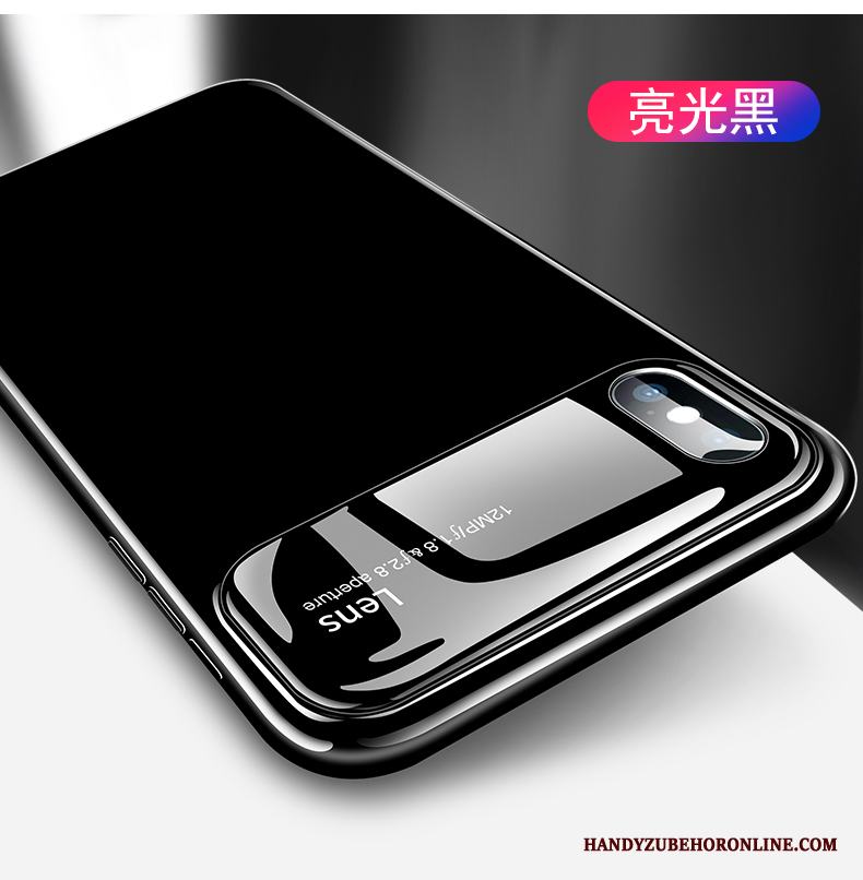 iPhone Xs Skal Telefon Spegel Gul Slim Trend Varumärke Glas All Inclusive