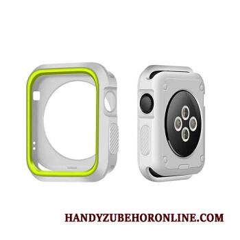 Apple Watch Series 2 Skal Silikon Vit Skydd Fodral Bicolor Grön