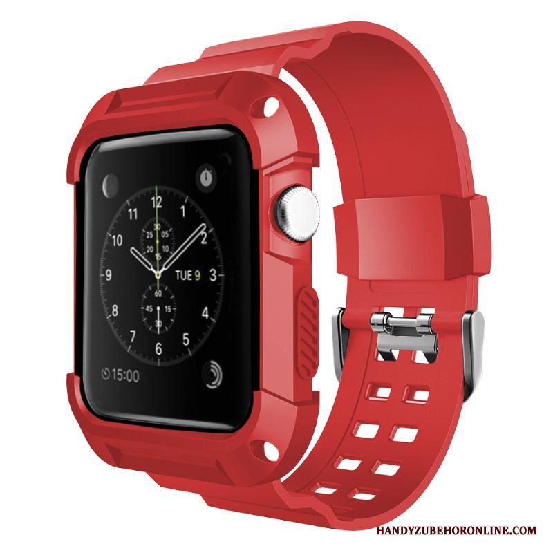 Apple Watch Series 3 Sport Personlighet Trend Impermeabel Röd Skal Silikon