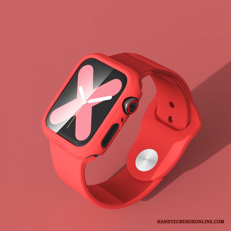 Apple Watch Series 4 Röd Trend Varumärke Silikon Skal Personlighet Sport Tillbehör