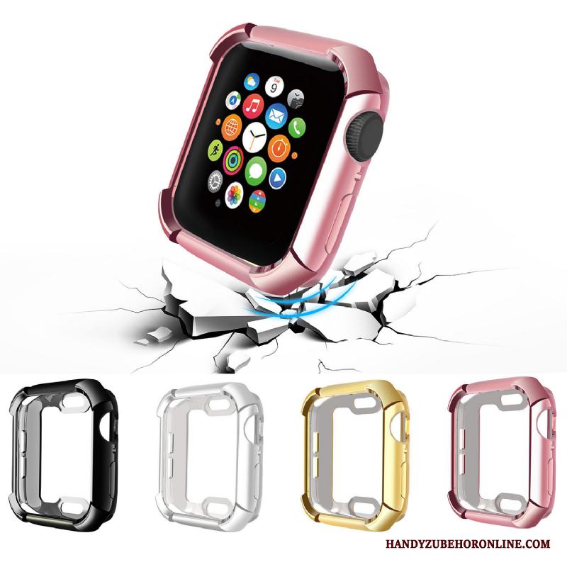 Apple Watch Series 4 Skal Fodral Fallskydd Cow Tillbehör Silikon Rosa Trend