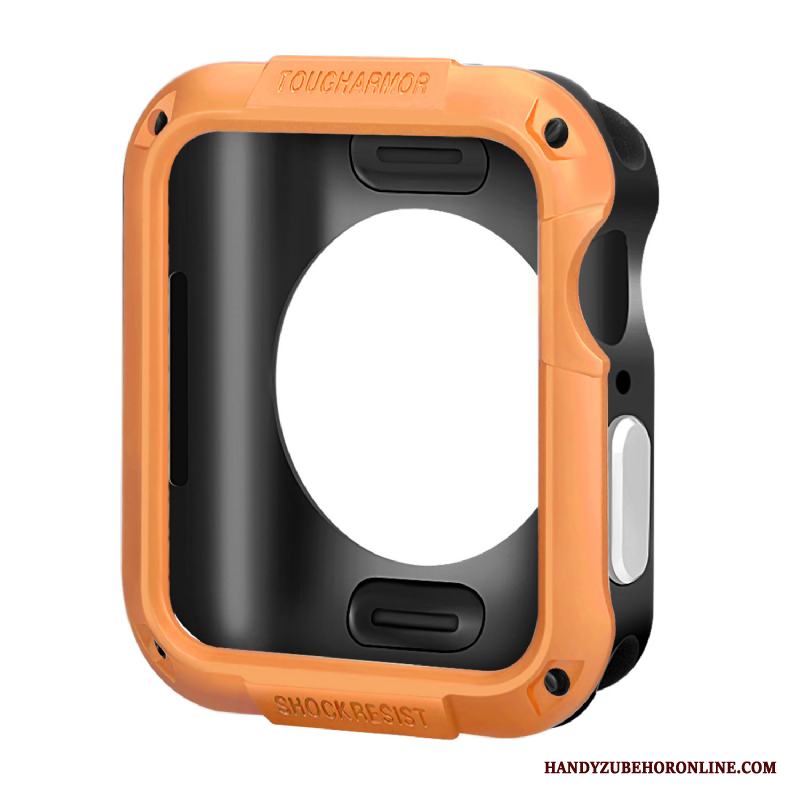 Apple Watch Series 5 Skal Skydd Fallskydd Orange Frame Fodral Tillbehör Silikon