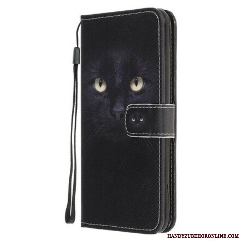 Fodral Samsung Galaxy A52 4G / A52 5G / A52s 5G Med Kedjar Strappy Black Cat Eyes