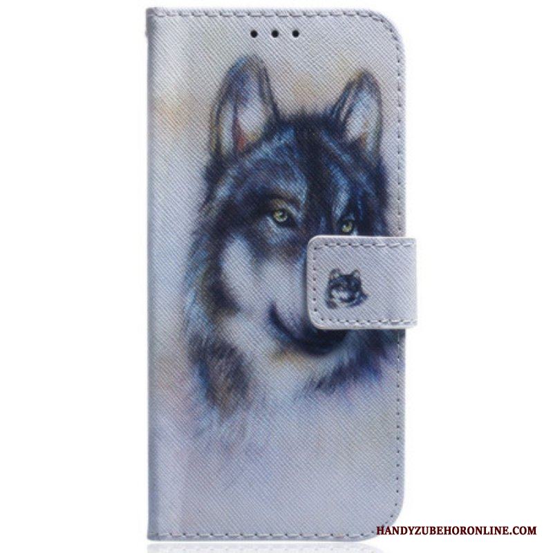 Fodral Samsung Galaxy M13 Med Kedjar Strappy Akvarellhund