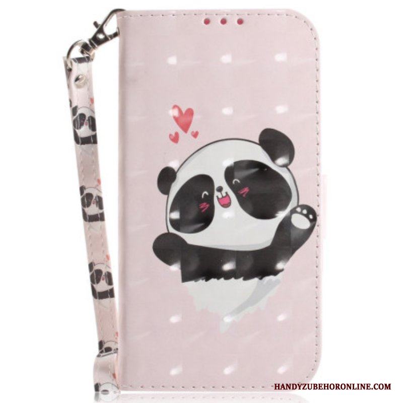 Fodral Samsung Galaxy M13 Älskar Panda Med Snodd