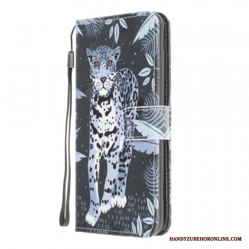 Fodral Samsung Galaxy M32 Med Kedjar Strappy Leopard