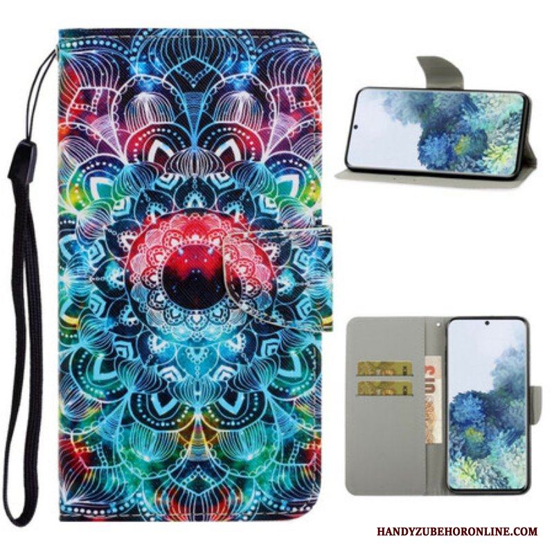 Fodral Samsung Galaxy S21 5G Med Kedjar Flashig Strappy Mandala