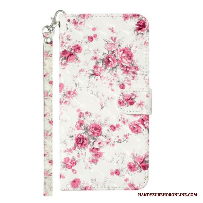 Fodral Samsung Galaxy S21 5G Med Kedjar Strap Light Spot Flowers