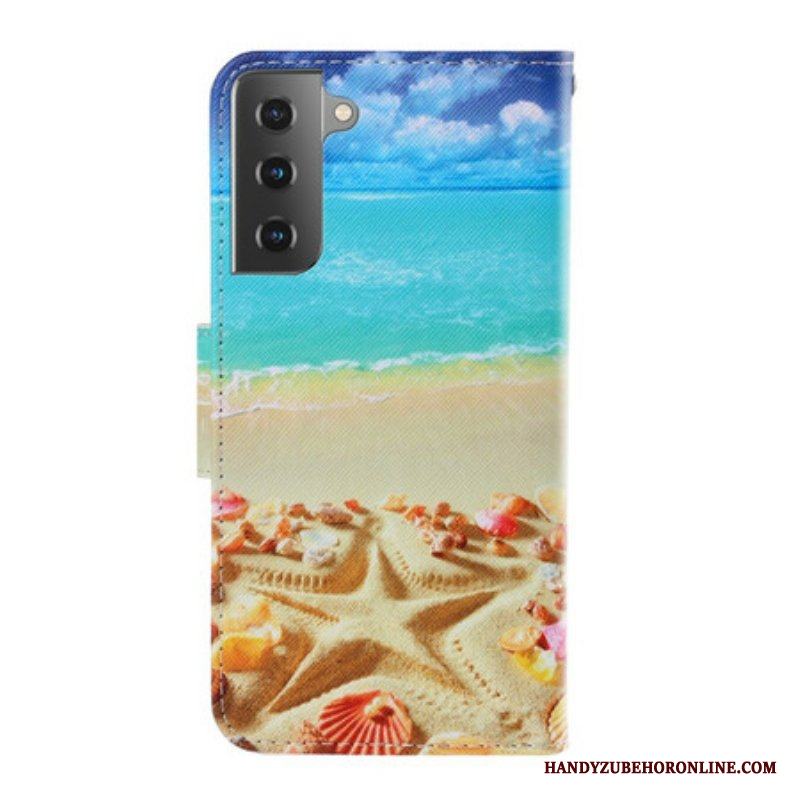 Fodral Samsung Galaxy S21 Plus 5G Med Kedjar Lanyard Beach