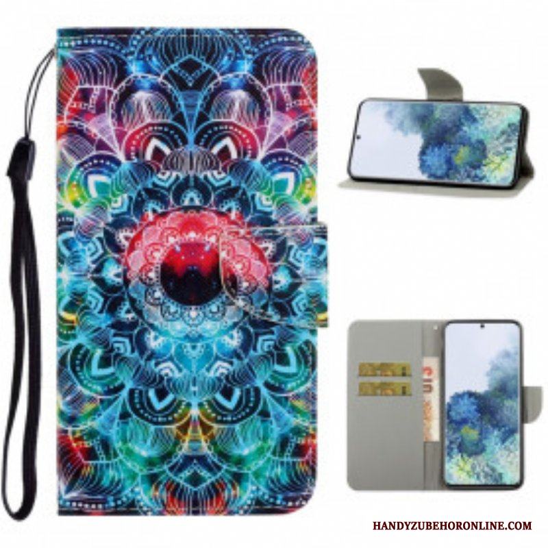 Fodral Samsung Galaxy S21 Ultra 5G Med Kedjar Flashig Strappy Mandala