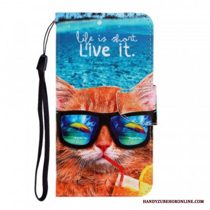 Fodral Samsung Galaxy S22 Ultra 5G Med Kedjar Cat Live It Strappy