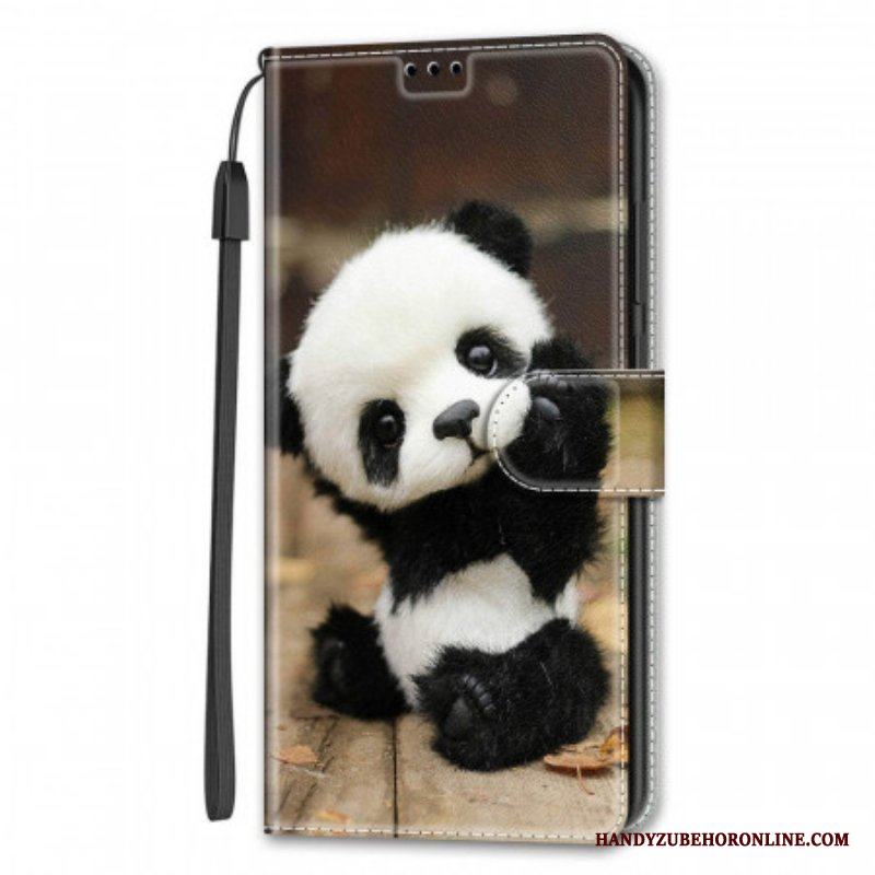 Fodral Samsung Galaxy S22 Ultra 5G Med Kedjar Spela Little Panda With Strap
