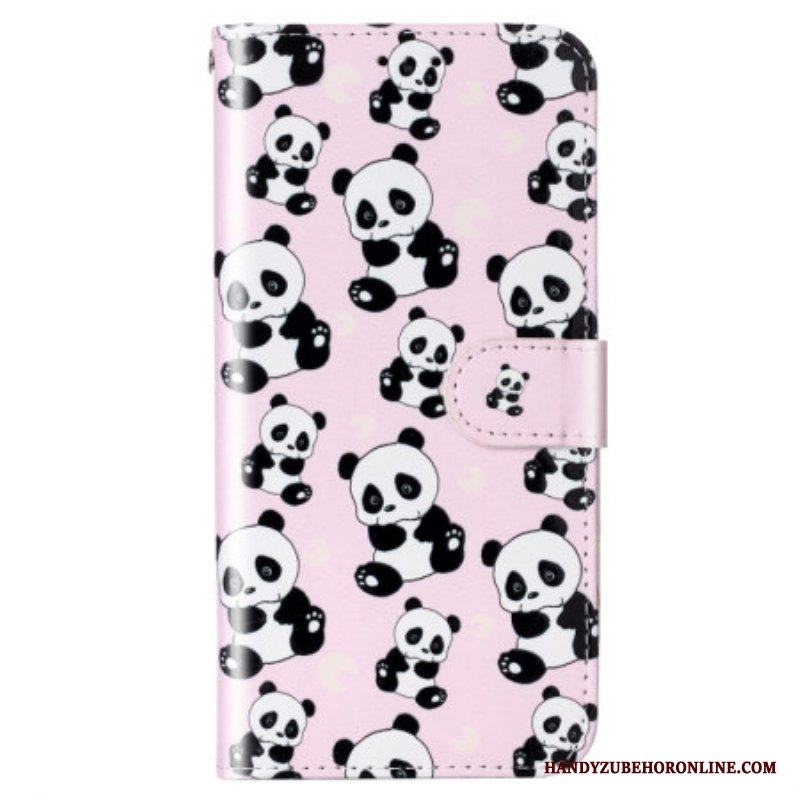 Fodral Samsung Galaxy S23 5G Med Kedjar Strappy Pandas