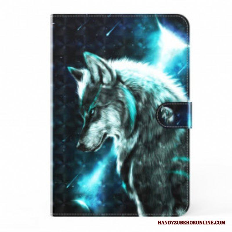 Fodral Samsung Galaxy Tab S8 / Tab S7 Faux Leather Wolf
