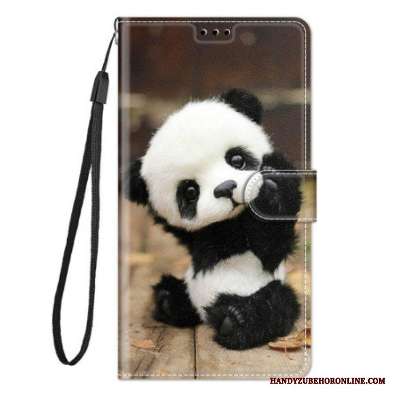 Fodral Xiaomi 12 / 12X Med Kedjar Lilla Panda Med Rem