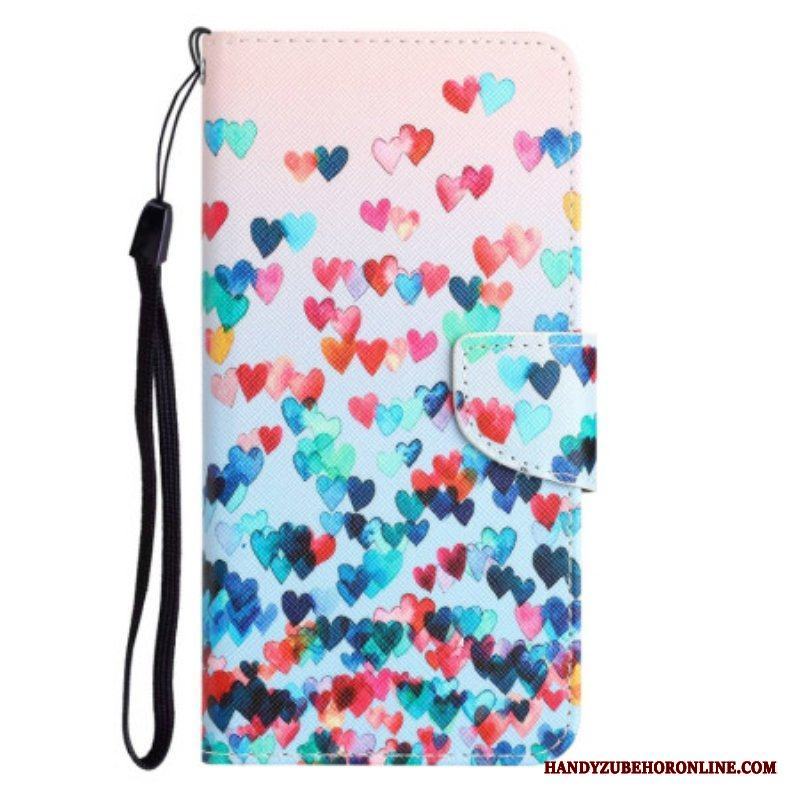 Fodral Xiaomi 12T / 12T Pro Med Kedjar Strappy Hearts