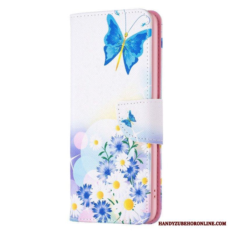 Fodral Xiaomi 12T / 12T Pro Målade Fjärilar Och Blommor