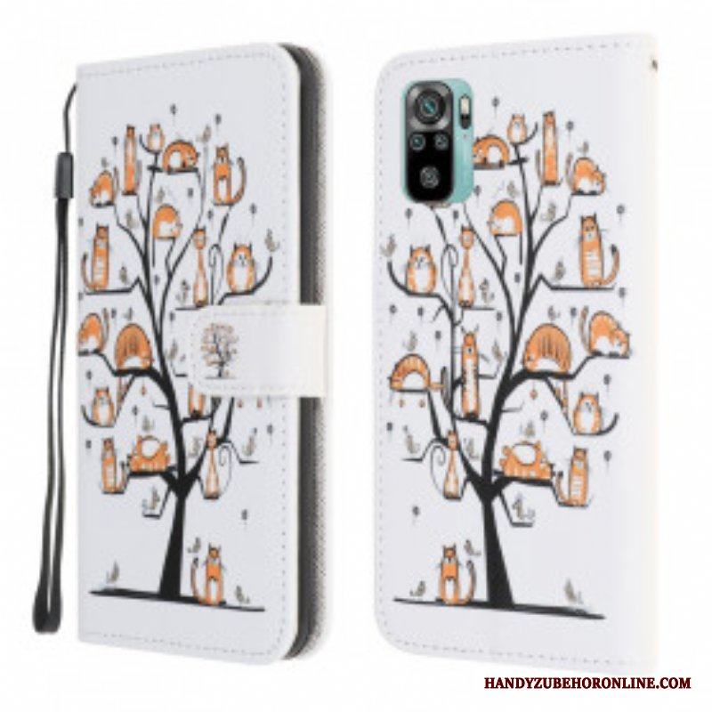 Fodral Xiaomi Redmi Note 10 / 10S Med Kedjar Funky Cats Med Rem