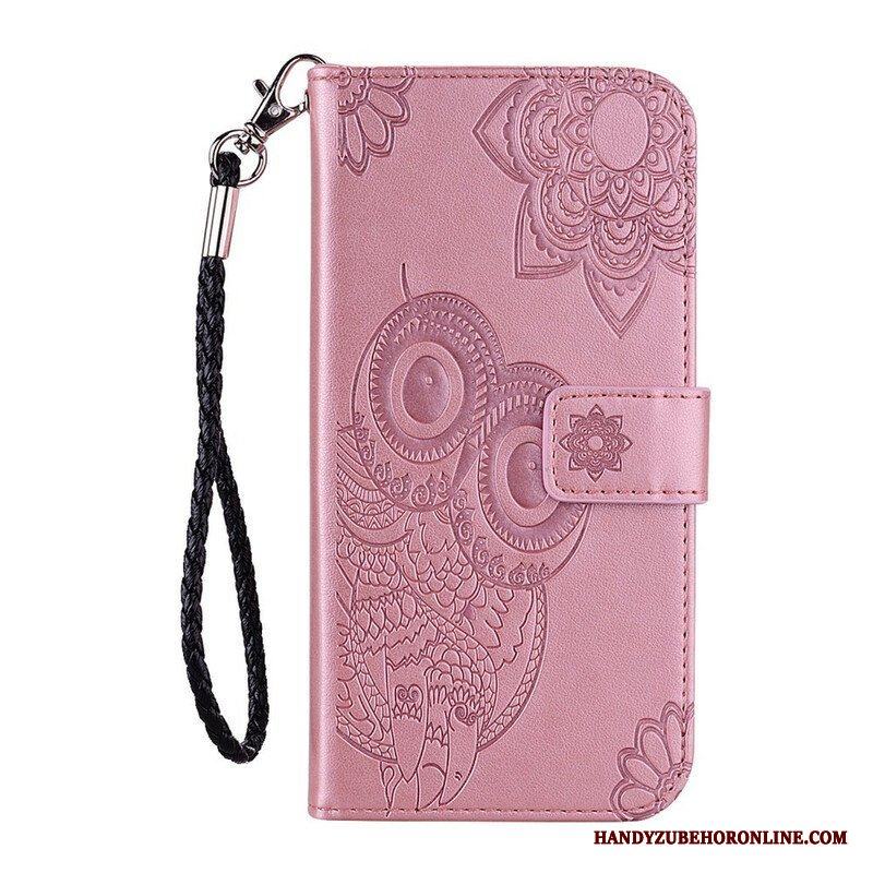 Fodral Xiaomi Redmi Note 10 / 10S Uggla Mandala Och Lanyard