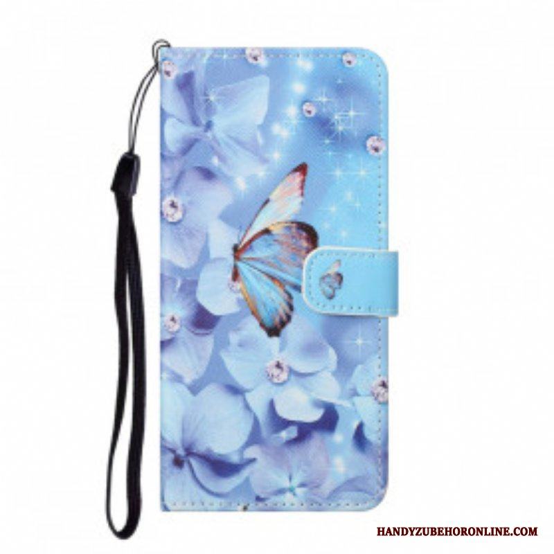 Fodral Xiaomi Redmi Note 10 Pro Med Kedjar Strappy Diamond Butterflies