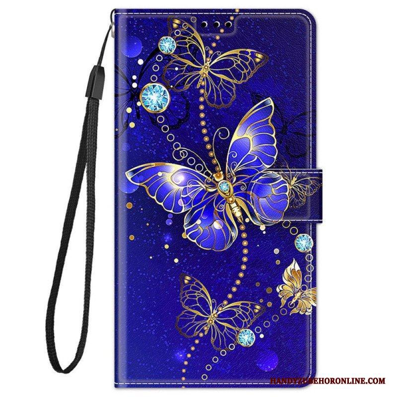 Fodral Xiaomi Redmi Note 11 Pro Plus 5G Med Kedjar Strap Butterflies Fan