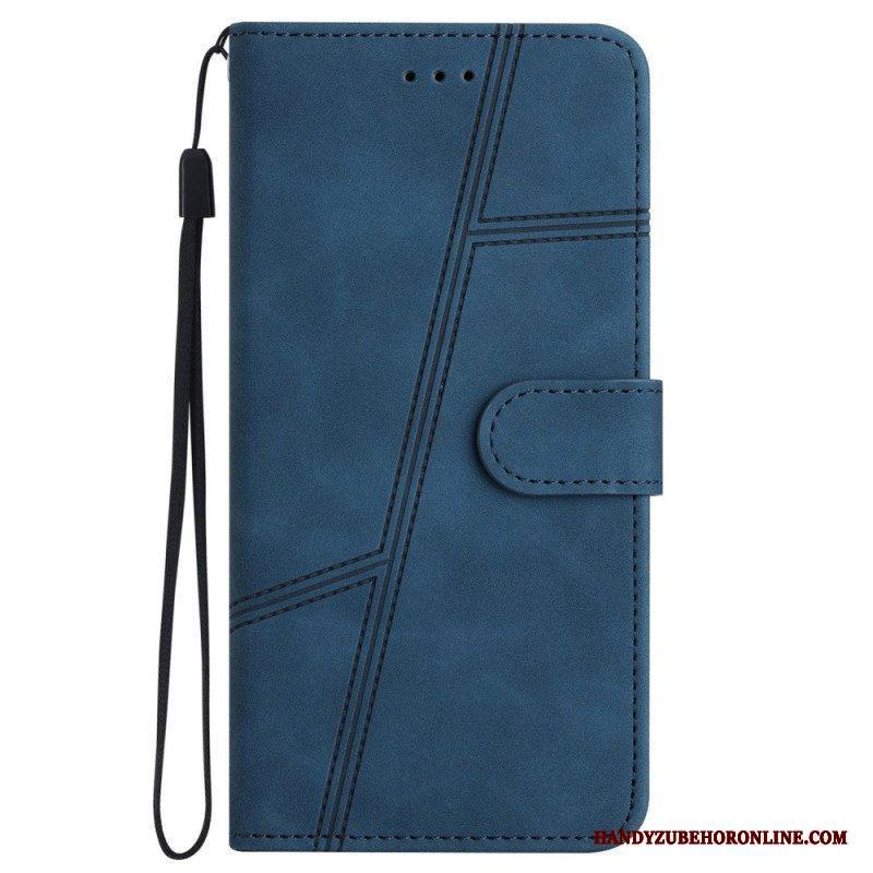 Fodral iPhone 14 Pro Med Kedjar Strappy Elegance Läderstil