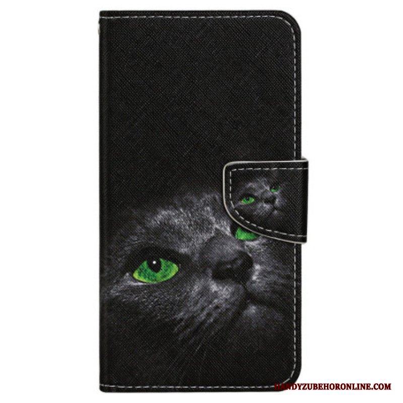 Fodral iPhone 15 Med Kedjar Grönögd Katt Med Rem